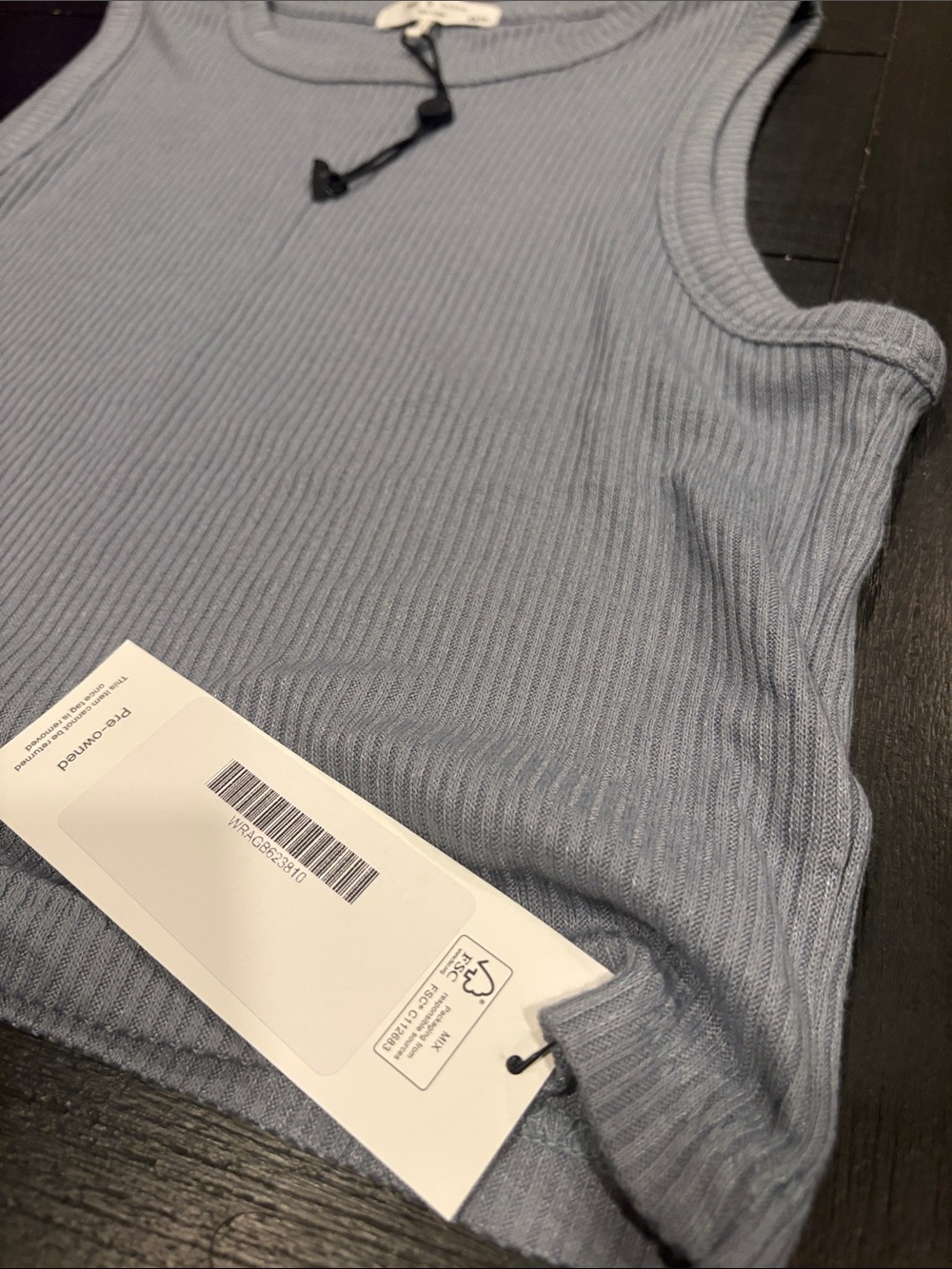 rag & bone Light Blue Ribbed Tank XS- - Picture 3 of 3